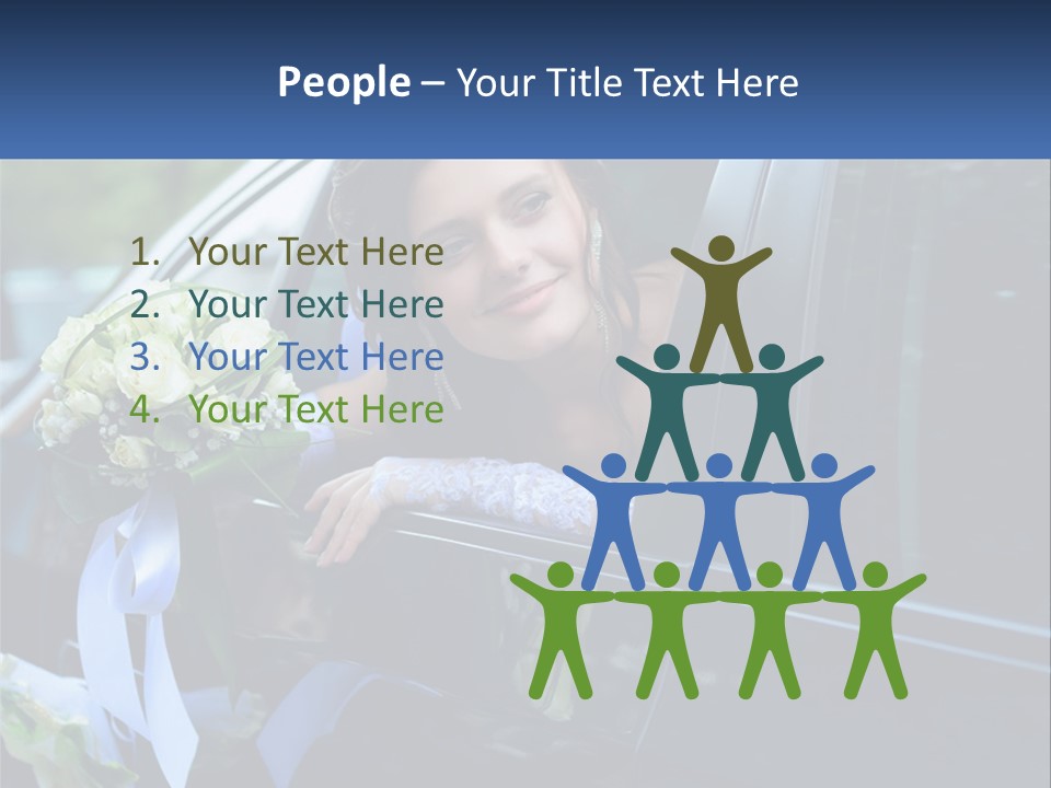 A Woman Sitting In A Car Holding A Bouquet Of Flowers PowerPoint Template