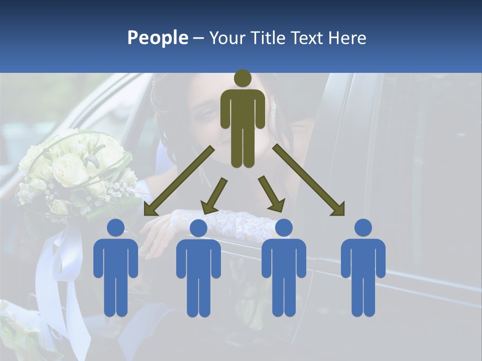 A Woman Sitting In A Car Holding A Bouquet Of Flowers PowerPoint Template