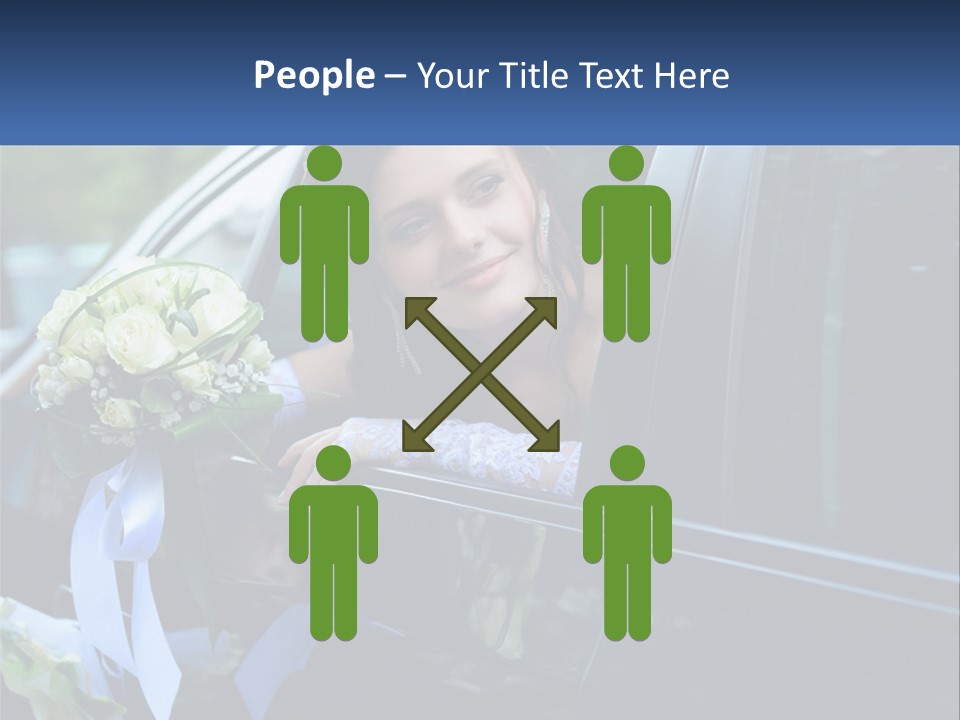 A Woman Sitting In A Car Holding A Bouquet Of Flowers PowerPoint Template