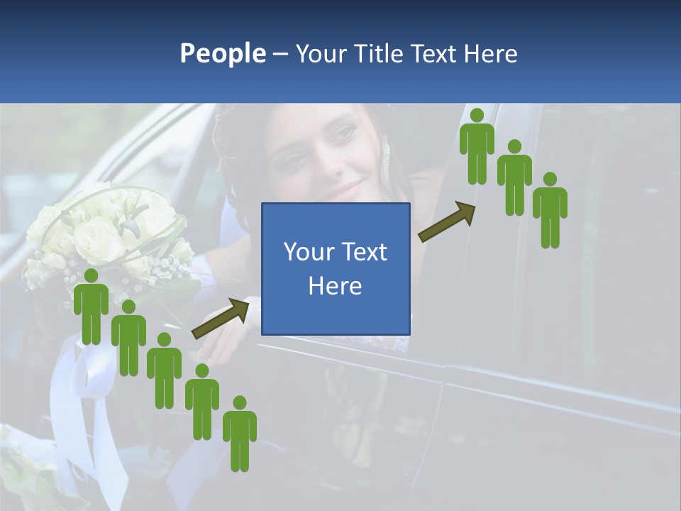 A Woman Sitting In A Car Holding A Bouquet Of Flowers PowerPoint Template