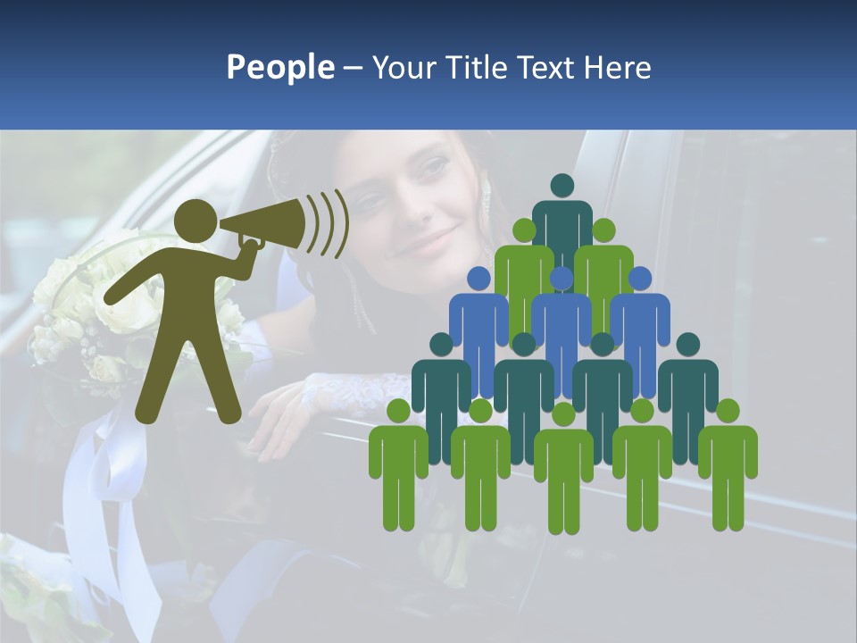 A Woman Sitting In A Car Holding A Bouquet Of Flowers PowerPoint Template