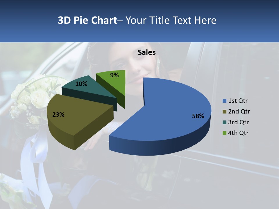 A Woman Sitting In A Car Holding A Bouquet Of Flowers PowerPoint Template