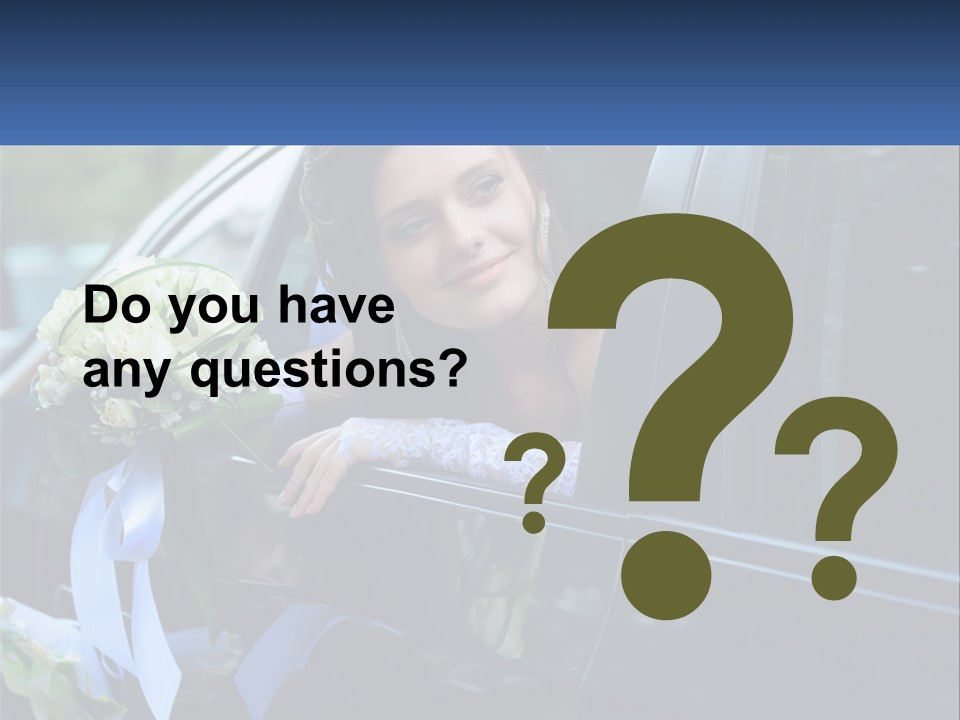 A Woman Sitting In A Car Holding A Bouquet Of Flowers PowerPoint Template