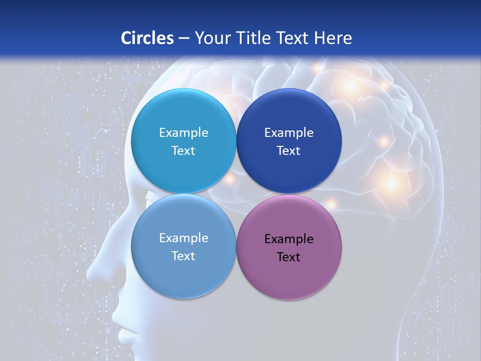 A Human Head With A Circuit Board In The Background PowerPoint Template