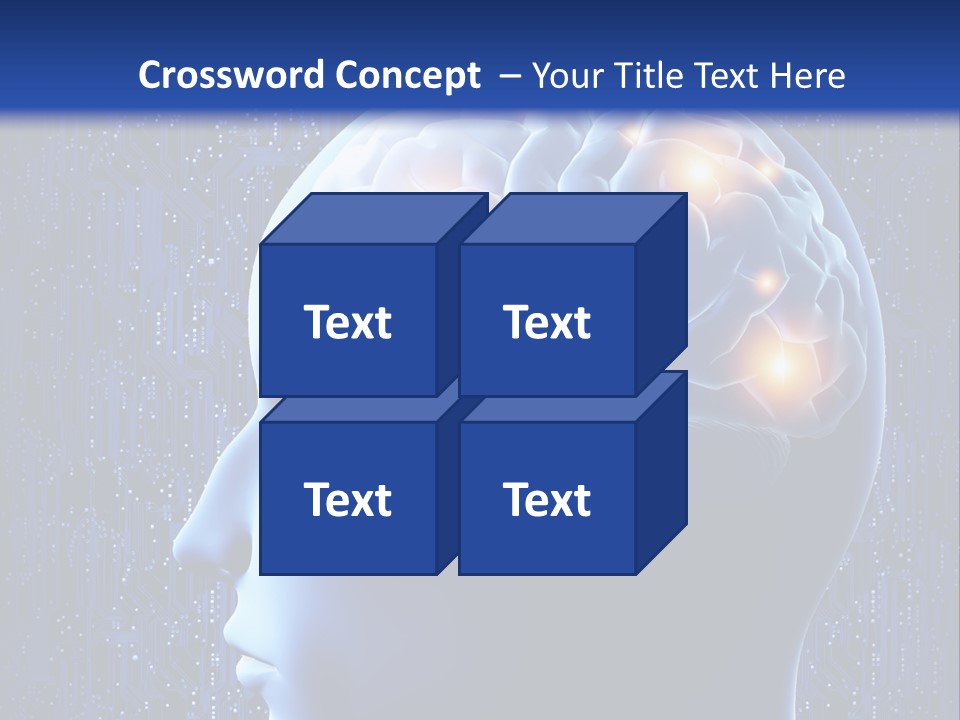 A Human Head With A Circuit Board In The Background PowerPoint Template