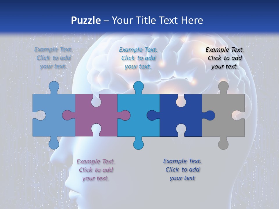 A Human Head With A Circuit Board In The Background PowerPoint Template
