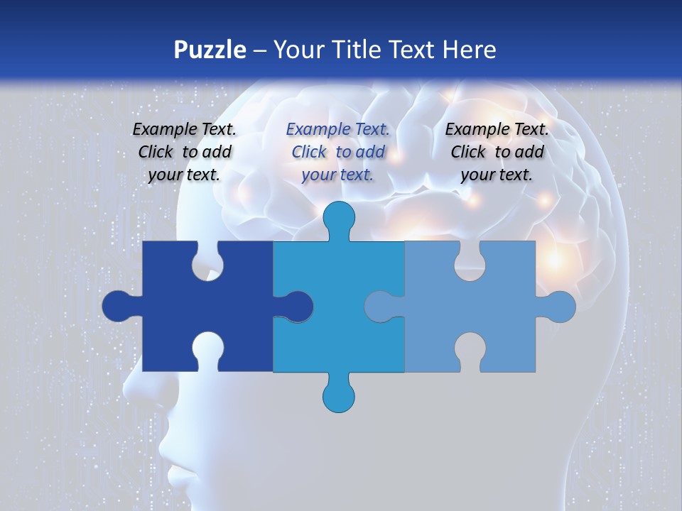 A Human Head With A Circuit Board In The Background PowerPoint Template