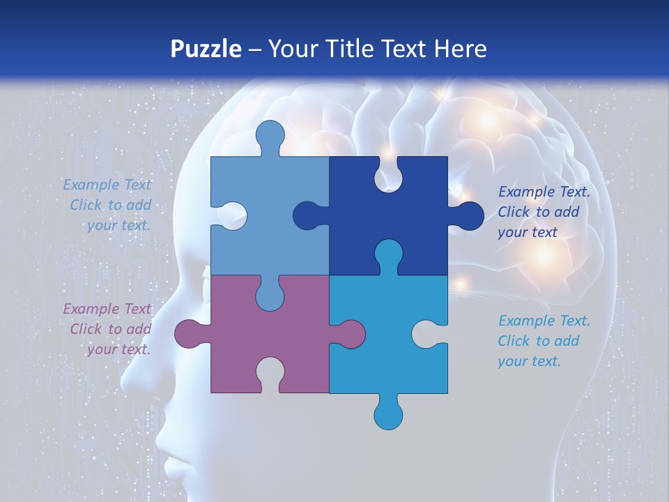 A Human Head With A Circuit Board In The Background PowerPoint Template
