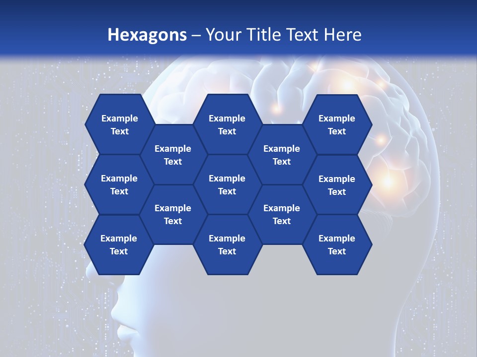 A Human Head With A Circuit Board In The Background PowerPoint Template