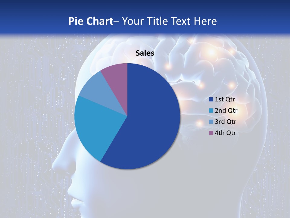 A Human Head With A Circuit Board In The Background PowerPoint Template