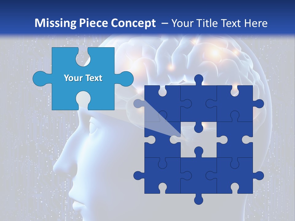 A Human Head With A Circuit Board In The Background PowerPoint Template