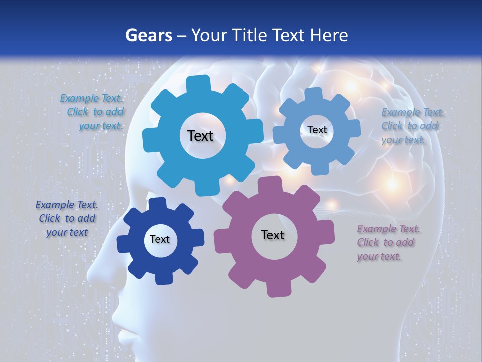 A Human Head With A Circuit Board In The Background PowerPoint Template