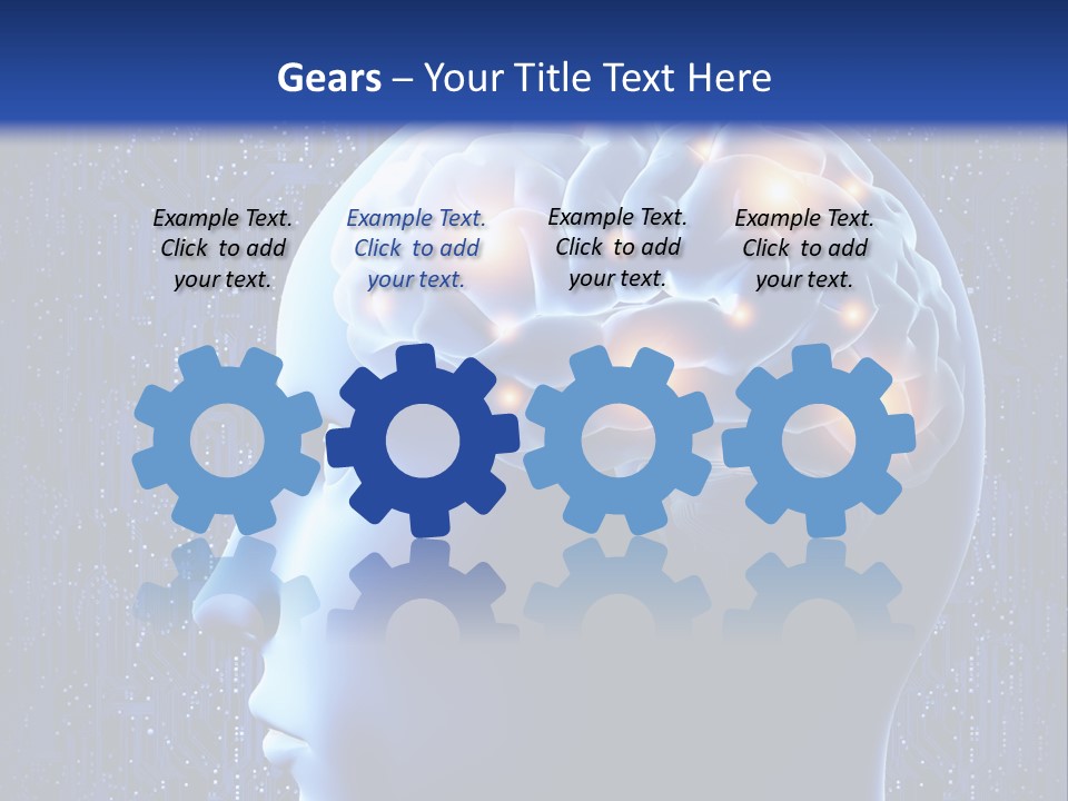 A Human Head With A Circuit Board In The Background PowerPoint Template