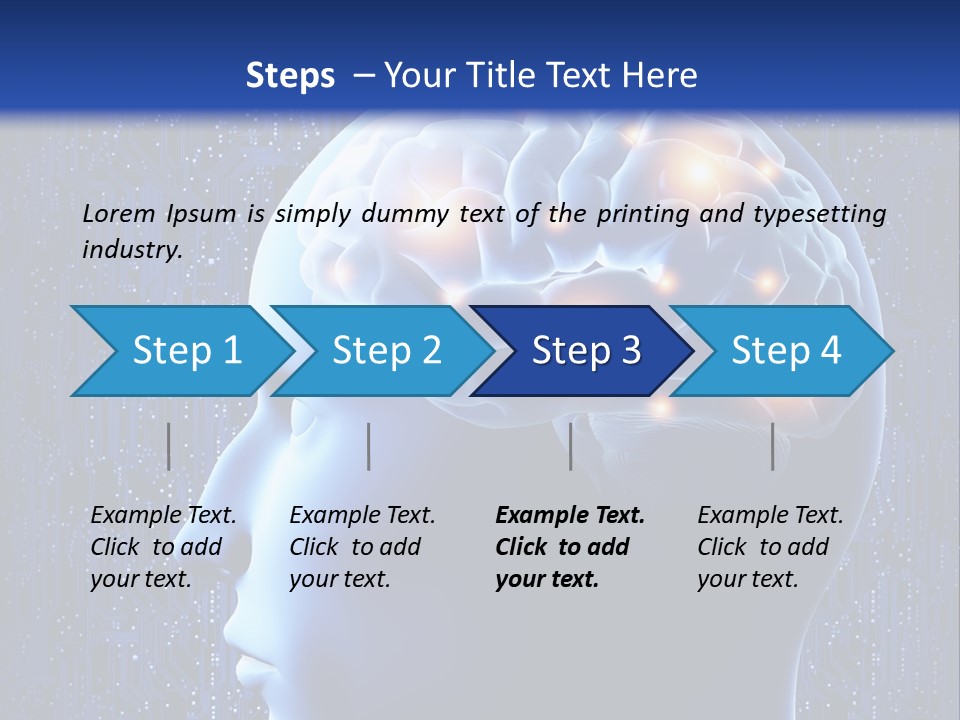 A Human Head With A Circuit Board In The Background PowerPoint Template