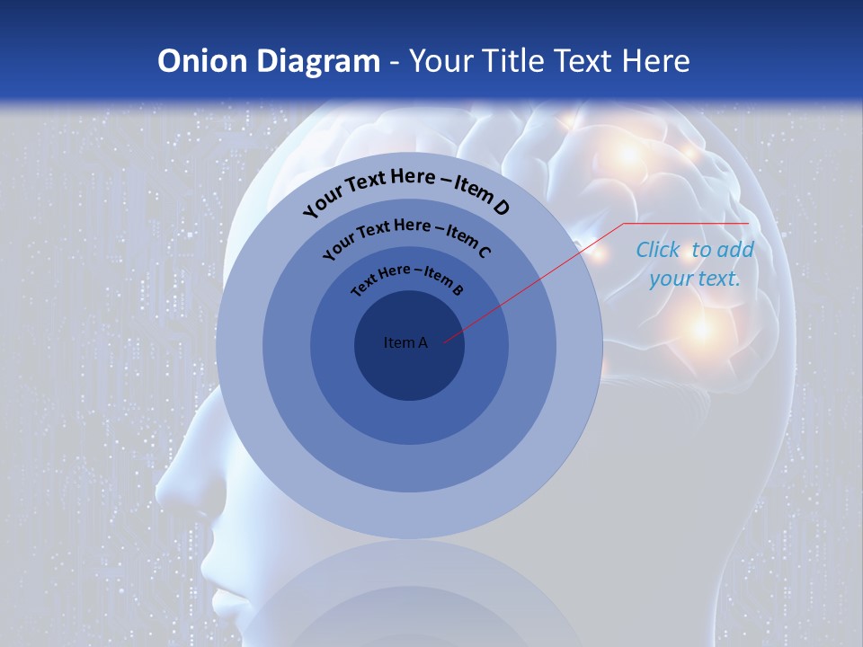 A Human Head With A Circuit Board In The Background PowerPoint Template
