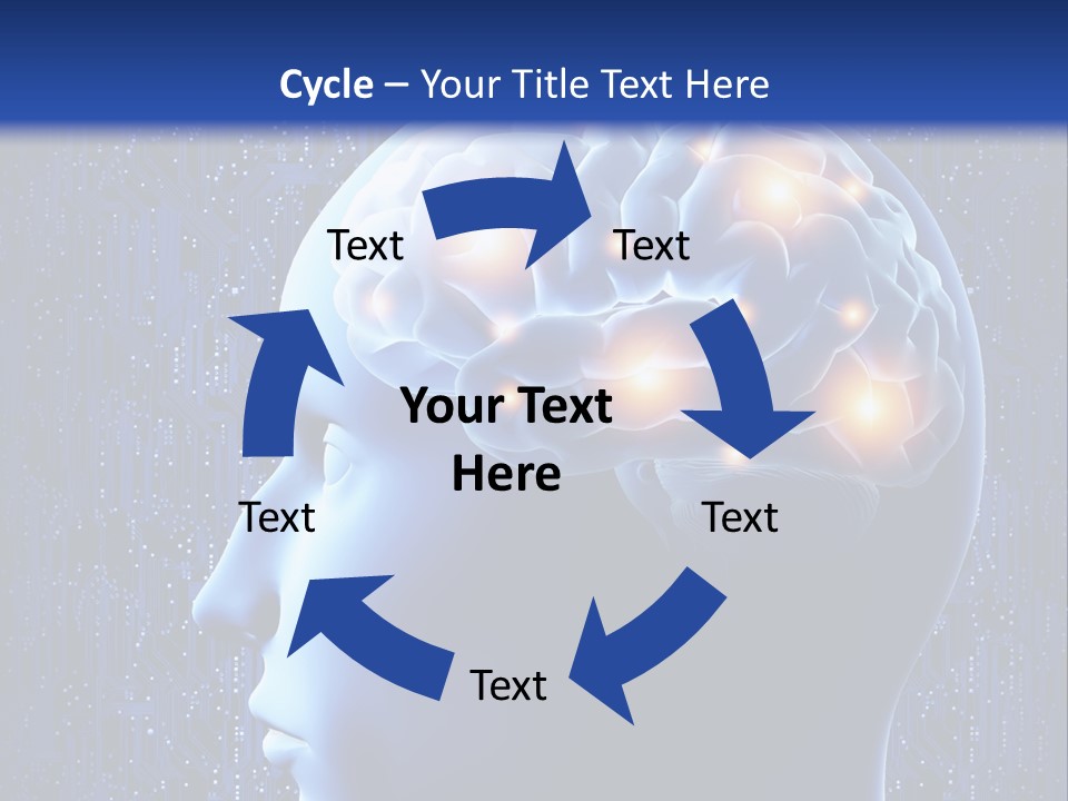 A Human Head With A Circuit Board In The Background PowerPoint Template