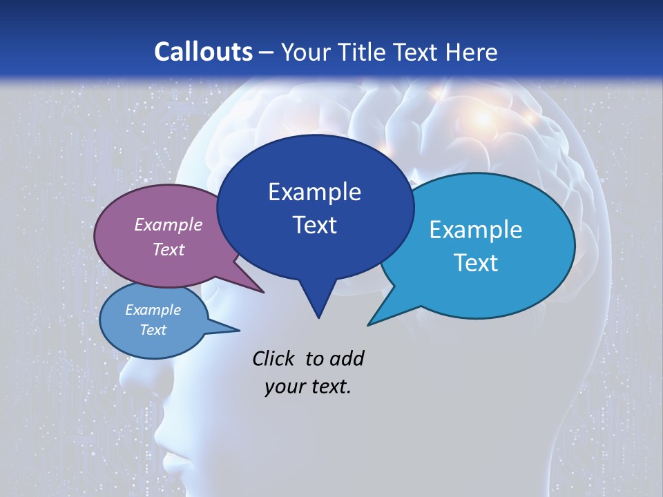 A Human Head With A Circuit Board In The Background PowerPoint Template