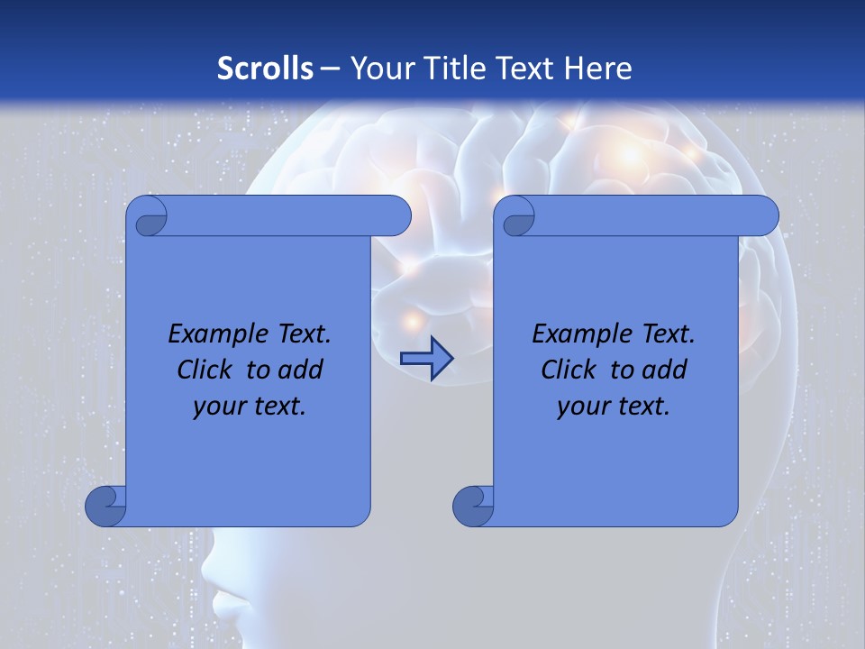 A Human Head With A Circuit Board In The Background PowerPoint Template