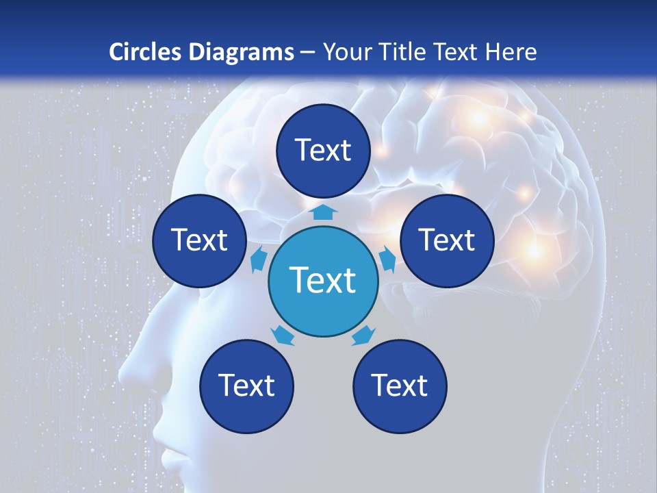 A Human Head With A Circuit Board In The Background PowerPoint Template