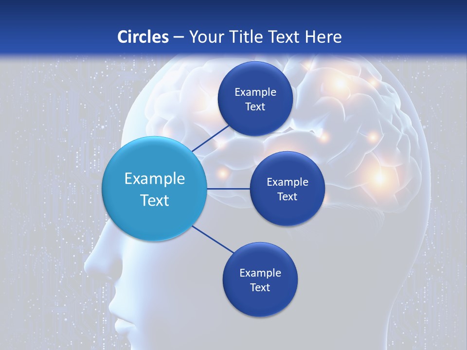 A Human Head With A Circuit Board In The Background PowerPoint Template