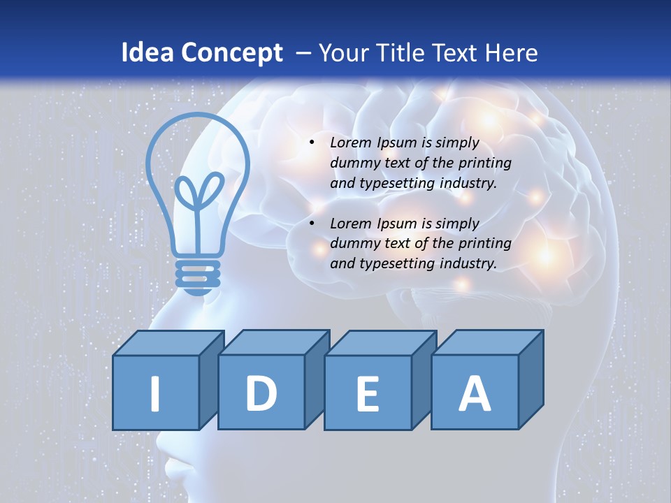 A Human Head With A Circuit Board In The Background PowerPoint Template