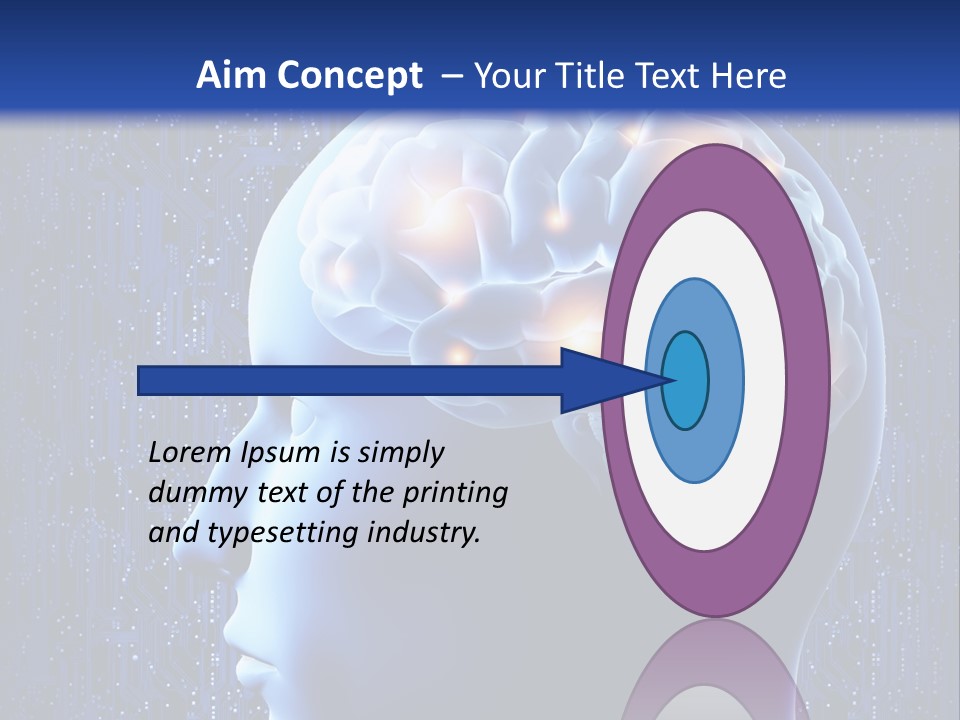 A Human Head With A Circuit Board In The Background PowerPoint Template