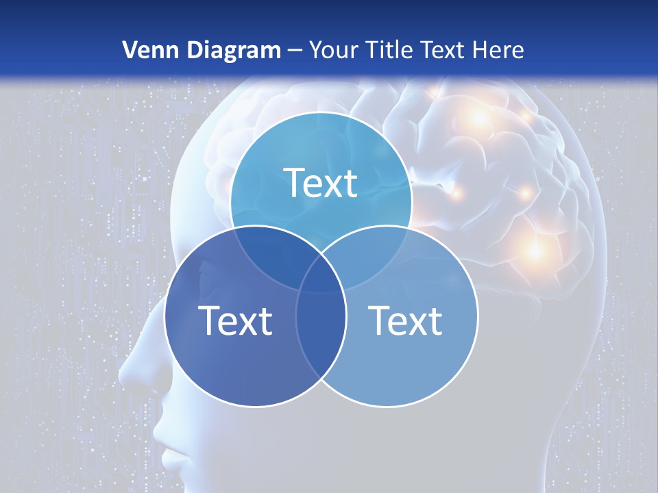 A Human Head With A Circuit Board In The Background PowerPoint Template