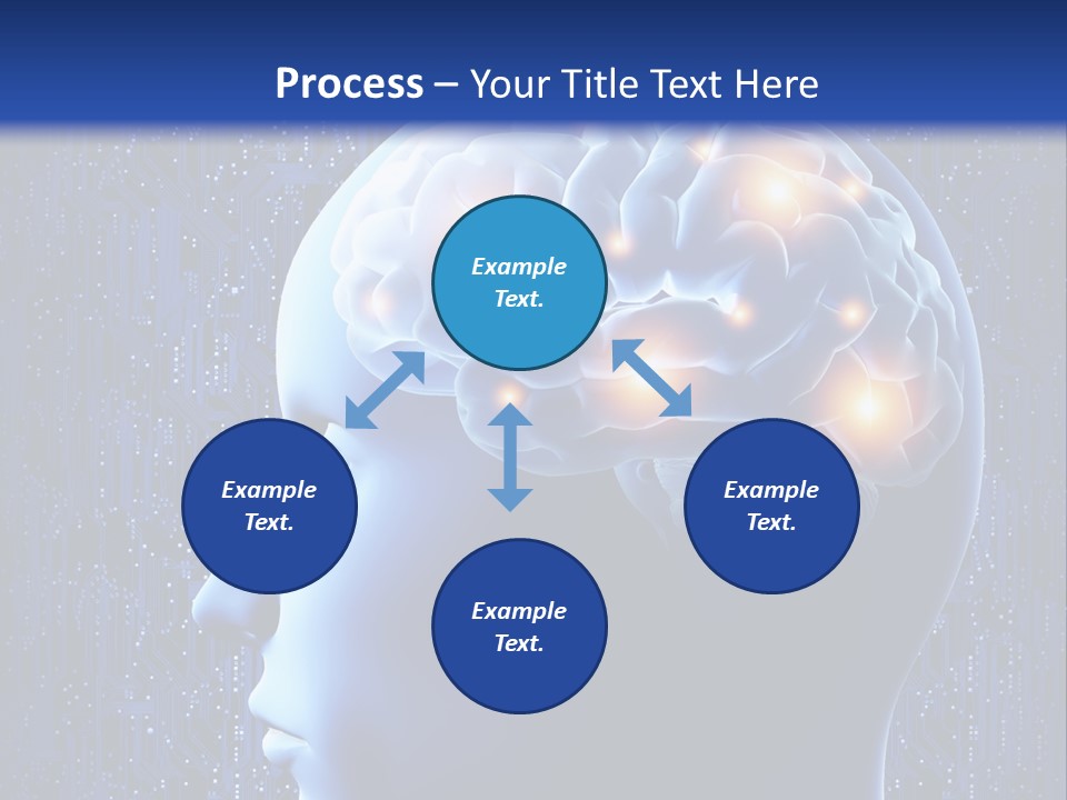 A Human Head With A Circuit Board In The Background PowerPoint Template