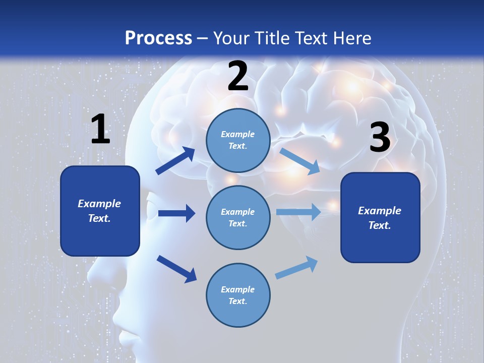 A Human Head With A Circuit Board In The Background PowerPoint Template