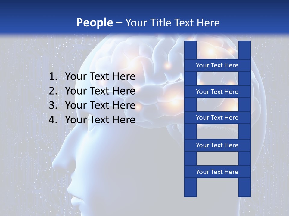 A Human Head With A Circuit Board In The Background PowerPoint Template