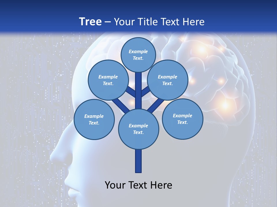 A Human Head With A Circuit Board In The Background PowerPoint Template
