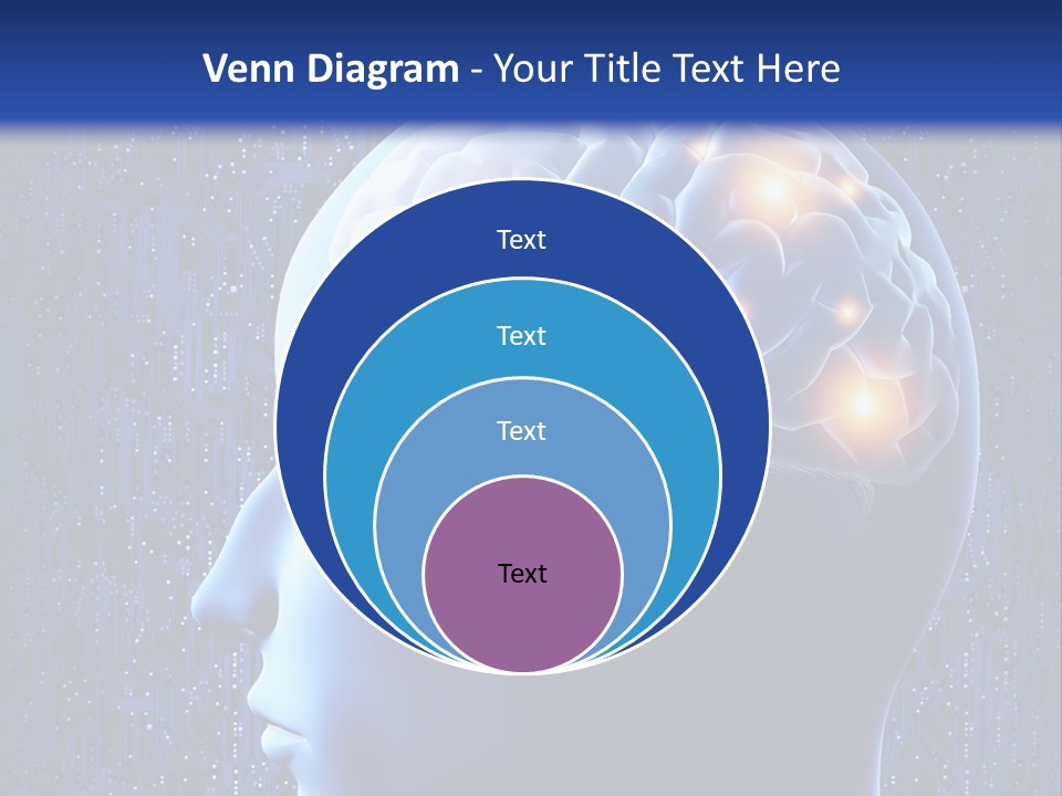 A Human Head With A Circuit Board In The Background PowerPoint Template