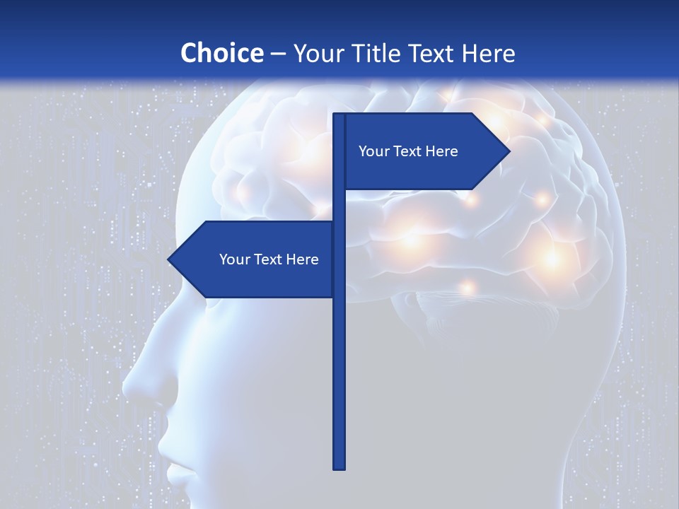 A Human Head With A Circuit Board In The Background PowerPoint Template