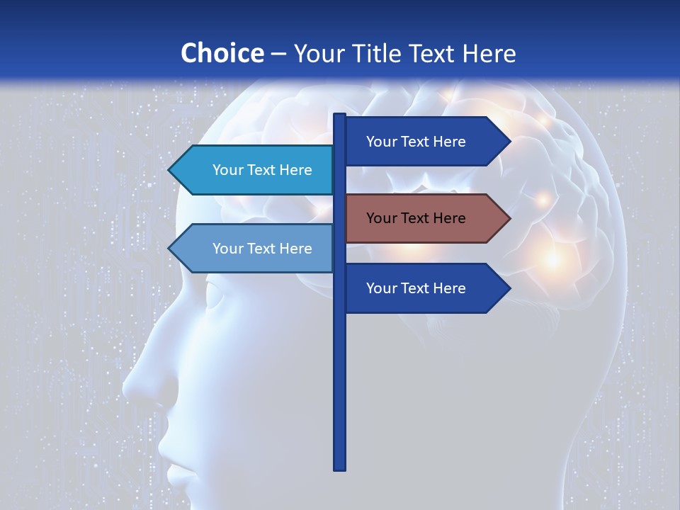 A Human Head With A Circuit Board In The Background PowerPoint Template