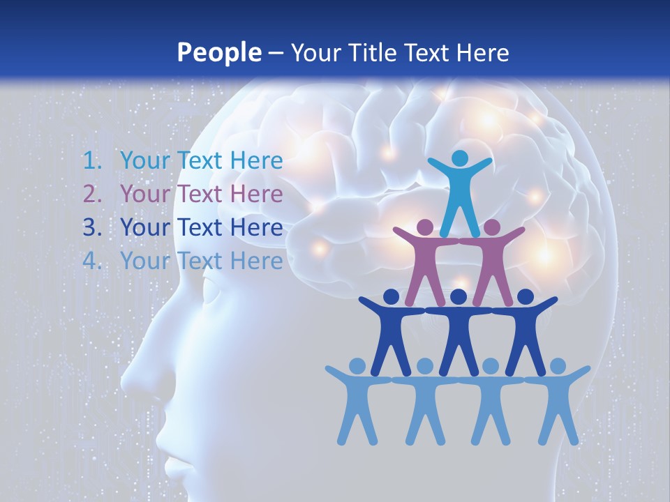 A Human Head With A Circuit Board In The Background PowerPoint Template