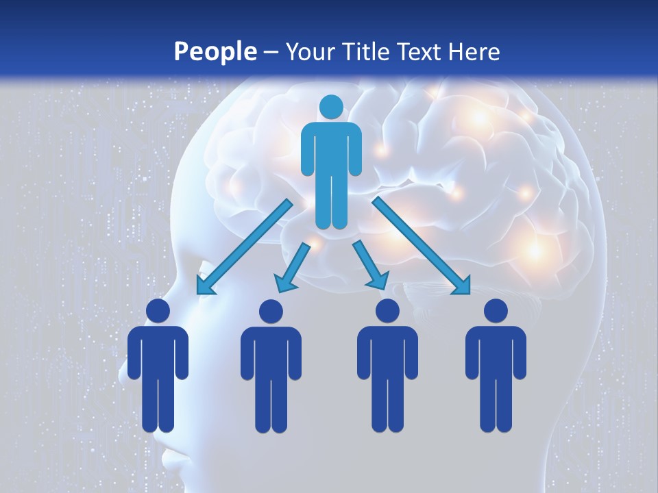 A Human Head With A Circuit Board In The Background PowerPoint Template