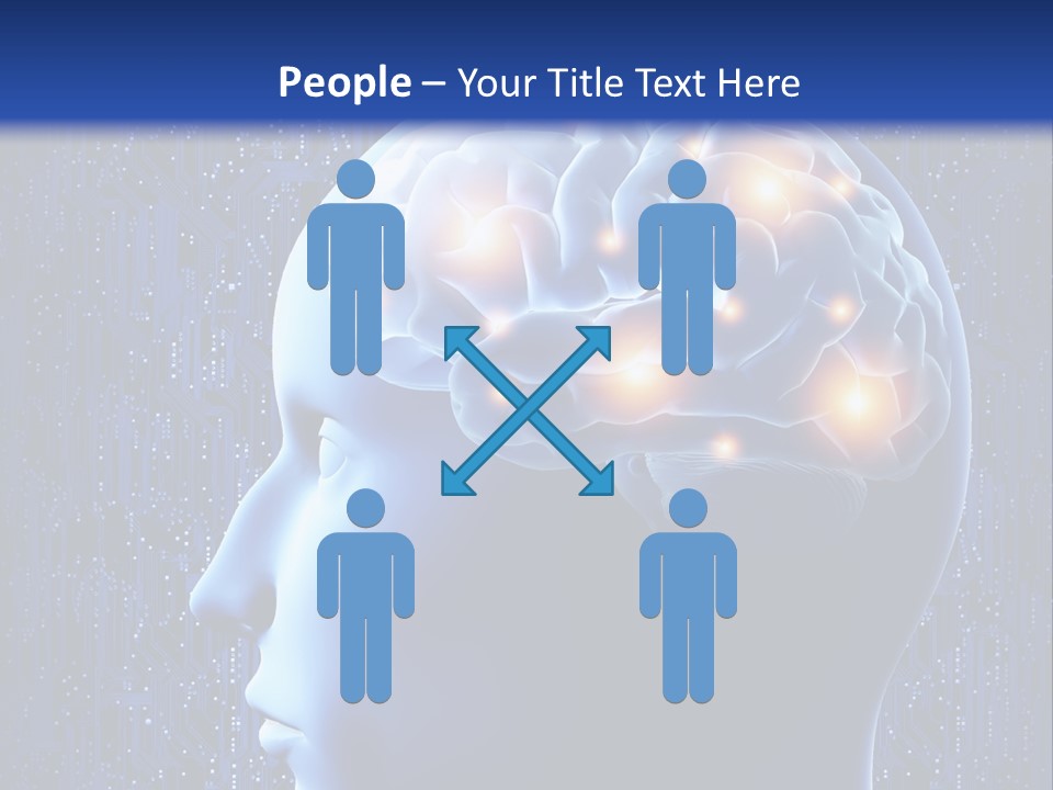 A Human Head With A Circuit Board In The Background PowerPoint Template