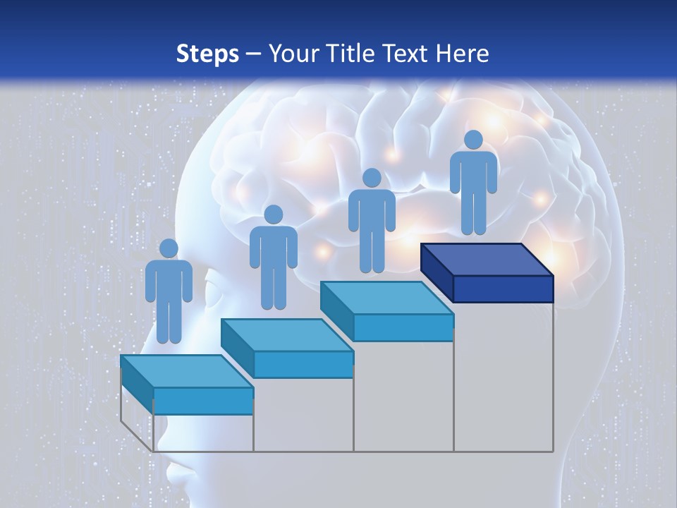 A Human Head With A Circuit Board In The Background PowerPoint Template
