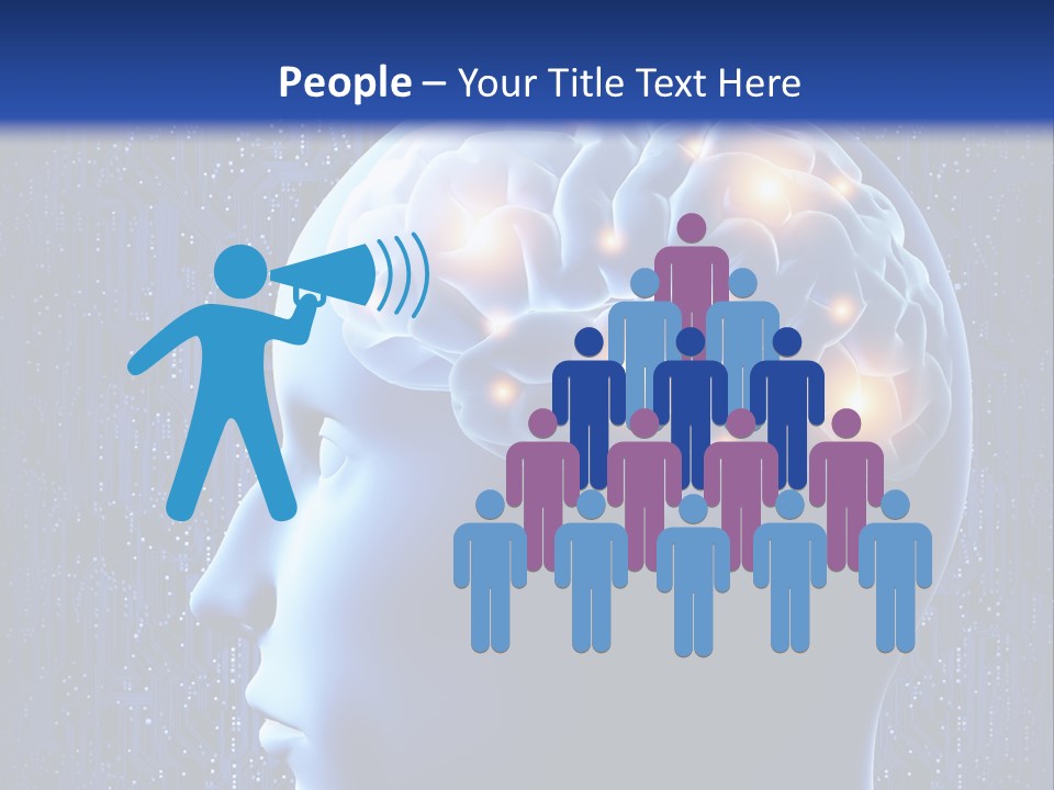 A Human Head With A Circuit Board In The Background PowerPoint Template