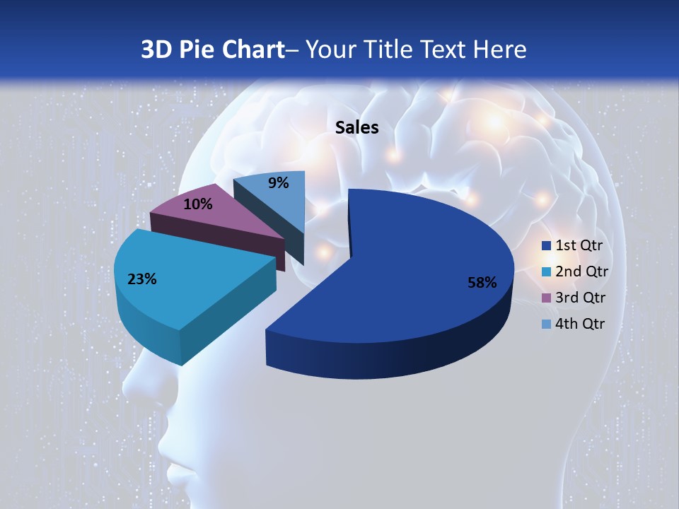 A Human Head With A Circuit Board In The Background PowerPoint Template