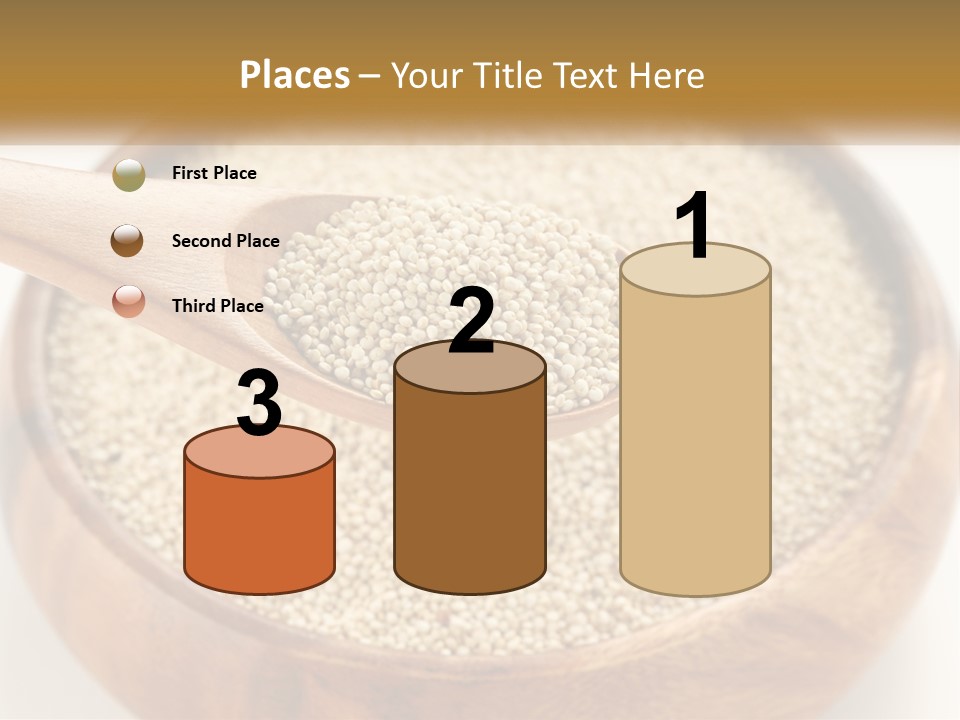 A Wooden Spoon Filled With Sesame Seeds PowerPoint Template
