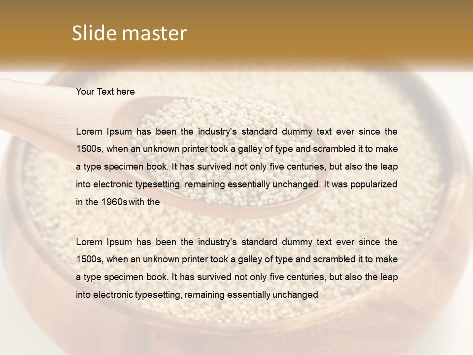 A Wooden Spoon Filled With Sesame Seeds PowerPoint Template
