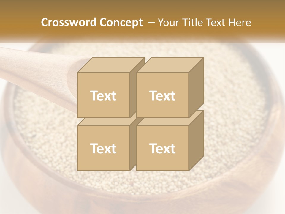 A Wooden Spoon Filled With Sesame Seeds PowerPoint Template