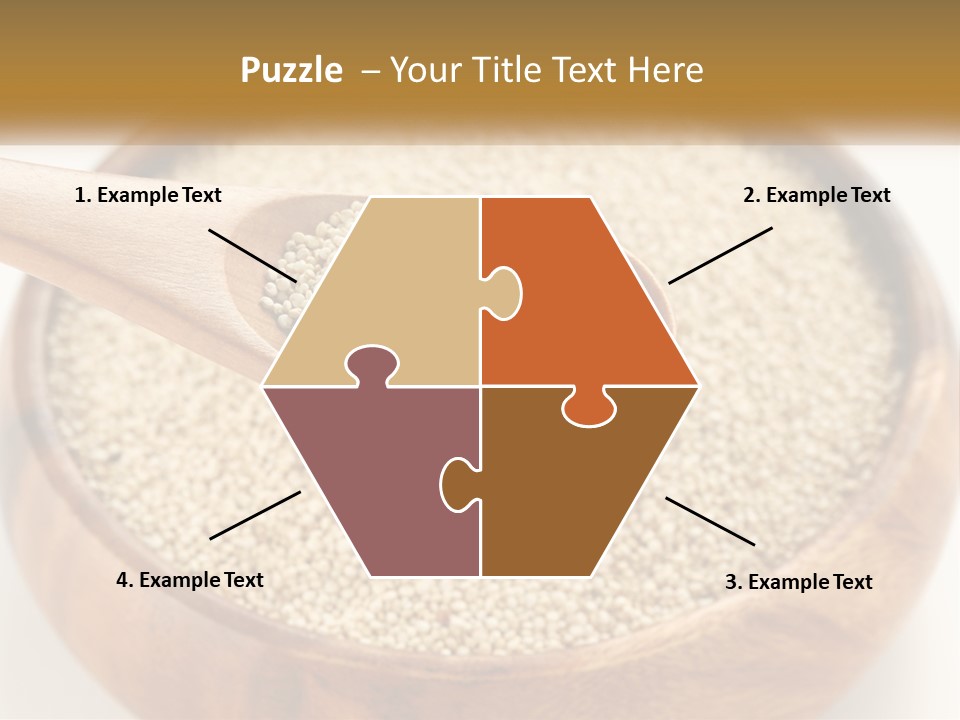 A Wooden Spoon Filled With Sesame Seeds PowerPoint Template