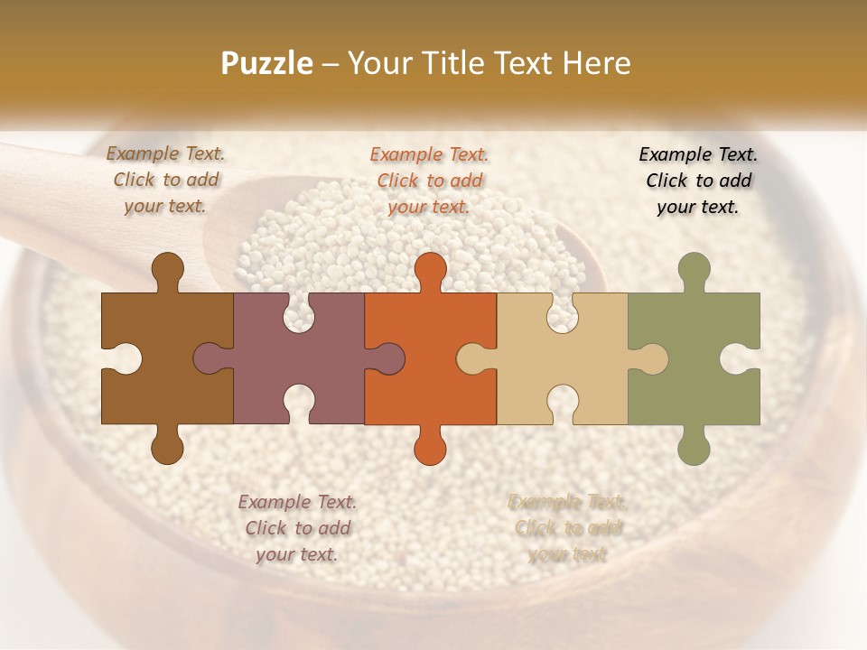 A Wooden Spoon Filled With Sesame Seeds PowerPoint Template