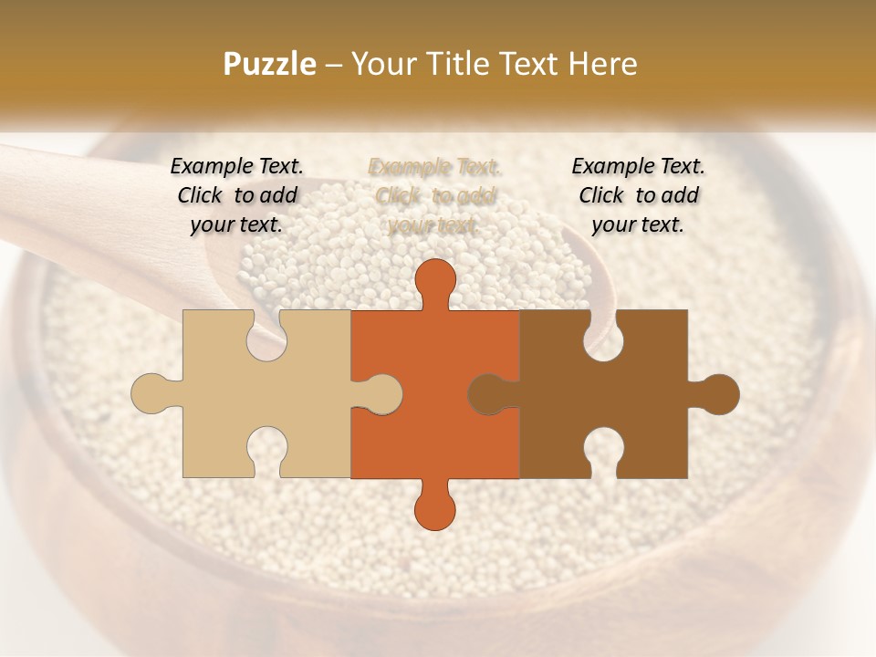 A Wooden Spoon Filled With Sesame Seeds PowerPoint Template