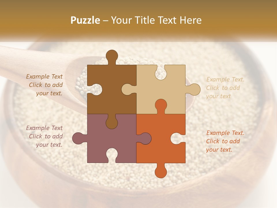 A Wooden Spoon Filled With Sesame Seeds PowerPoint Template