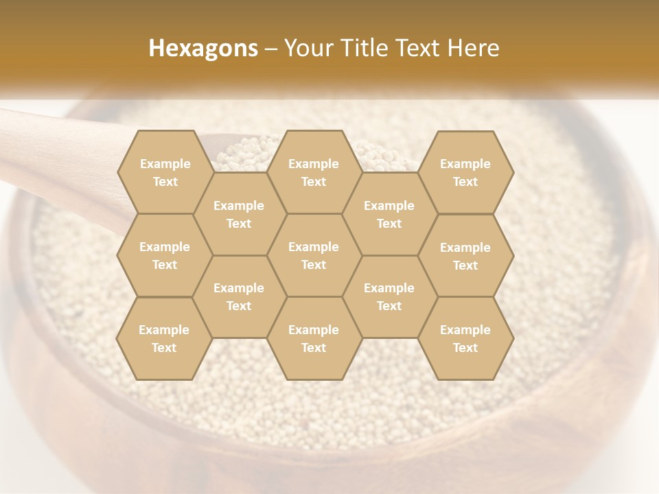 A Wooden Spoon Filled With Sesame Seeds PowerPoint Template
