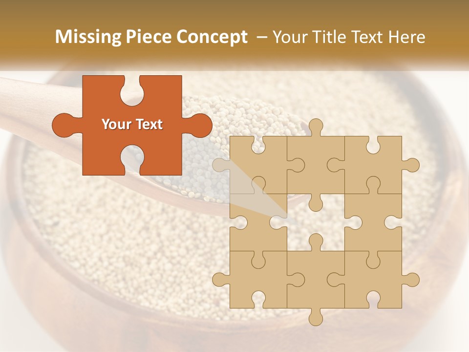 A Wooden Spoon Filled With Sesame Seeds PowerPoint Template
