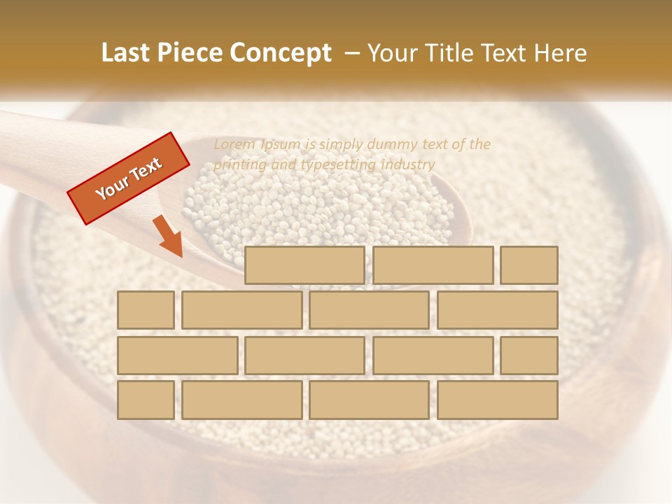 A Wooden Spoon Filled With Sesame Seeds PowerPoint Template